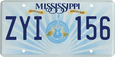 MS license plate ZYI156