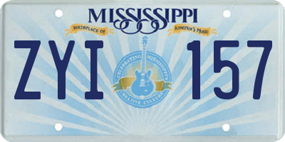 MS license plate ZYI157