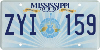 MS license plate ZYI159