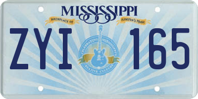 MS license plate ZYI165