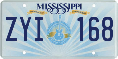 MS license plate ZYI168