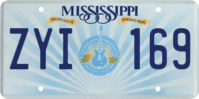 MS license plate ZYI169