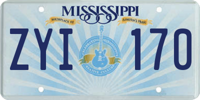 MS license plate ZYI170
