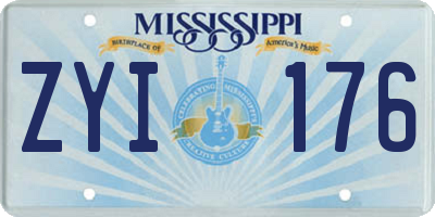 MS license plate ZYI176