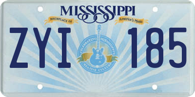 MS license plate ZYI185