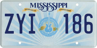 MS license plate ZYI186