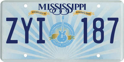 MS license plate ZYI187