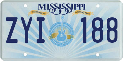 MS license plate ZYI188