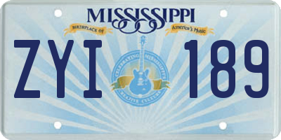 MS license plate ZYI189