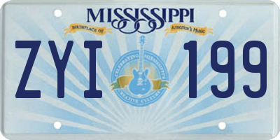 MS license plate ZYI199