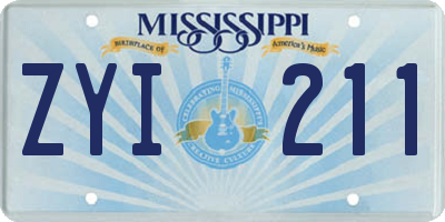MS license plate ZYI211