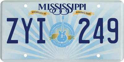 MS license plate ZYI249