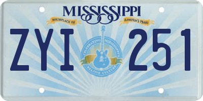 MS license plate ZYI251