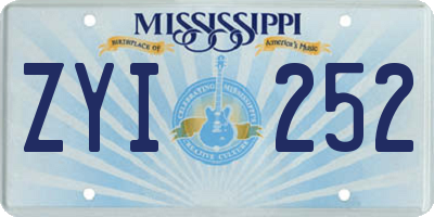 MS license plate ZYI252