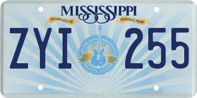 MS license plate ZYI255
