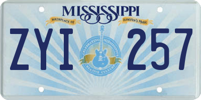 MS license plate ZYI257