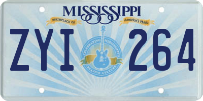 MS license plate ZYI264