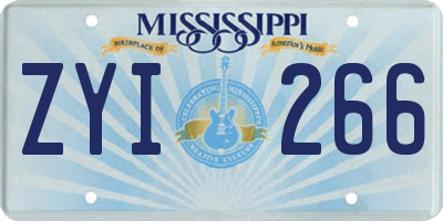 MS license plate ZYI266