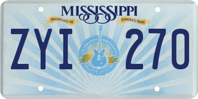 MS license plate ZYI270