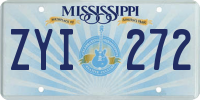 MS license plate ZYI272