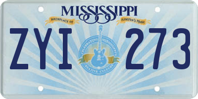 MS license plate ZYI273