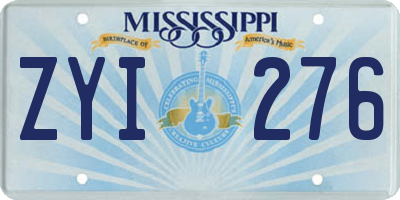MS license plate ZYI276