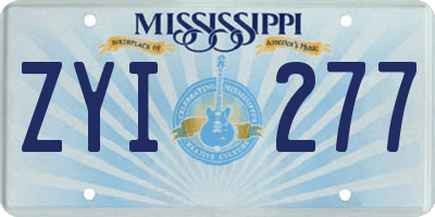 MS license plate ZYI277