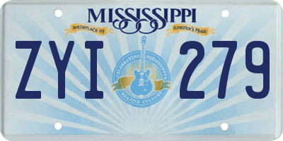 MS license plate ZYI279