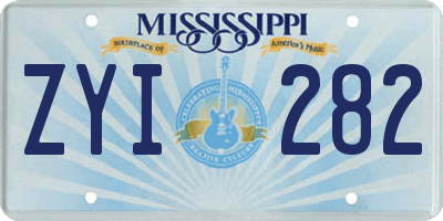 MS license plate ZYI282