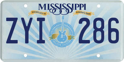MS license plate ZYI286