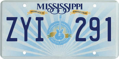 MS license plate ZYI291