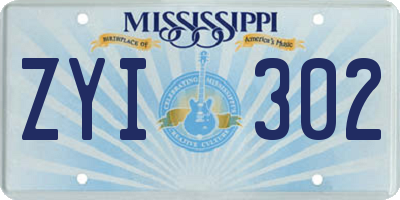 MS license plate ZYI302