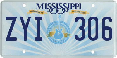 MS license plate ZYI306