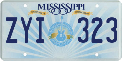 MS license plate ZYI323
