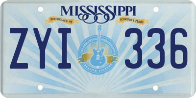 MS license plate ZYI336