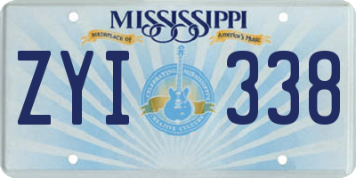 MS license plate ZYI338