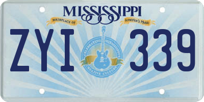 MS license plate ZYI339