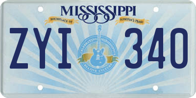 MS license plate ZYI340
