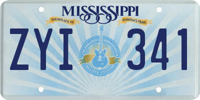 MS license plate ZYI341