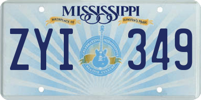 MS license plate ZYI349
