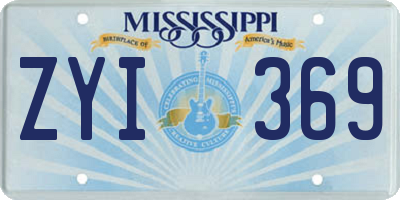 MS license plate ZYI369