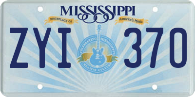 MS license plate ZYI370