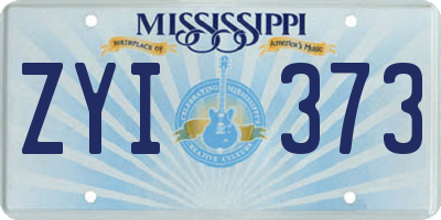 MS license plate ZYI373