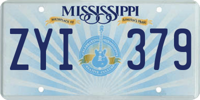 MS license plate ZYI379