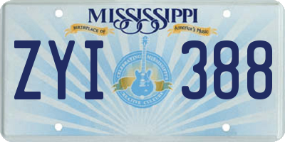 MS license plate ZYI388