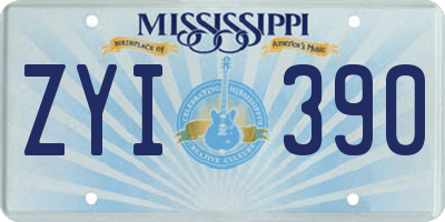 MS license plate ZYI390