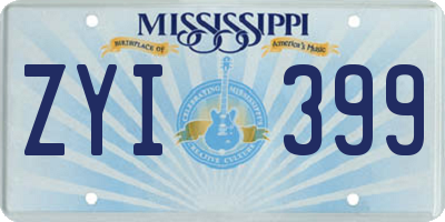 MS license plate ZYI399