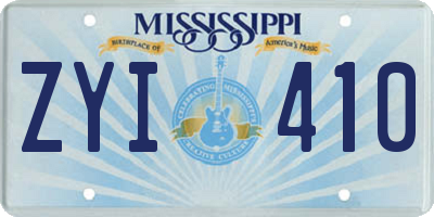 MS license plate ZYI410
