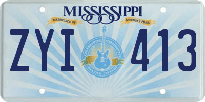 MS license plate ZYI413