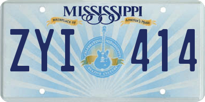 MS license plate ZYI414